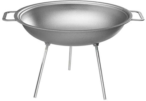 MUURIKKA Wok 43cm, Großer Outdoor Wok mit Beinen, robuster Walzstahl, für offenes Feuer