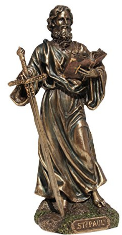 US 7,88 Pulgadas Saint Paul el apóstol de los gentiles Color Bronce Figura Decorativa
