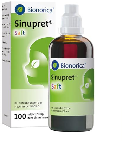Sinupret® Saft – pflanzliches Arzneimittel, Sirup zum Einnehmen, 100ml | Zur Besserung der Beschwerden bei akuter Nasennebenhöhlenentzündung I für Kinder ab 2 Jahren I Kirschgeschmack I Zahnschonend