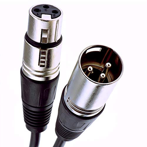 kenable XLR 3 pin Microphone Lead Male to Female Audio Cable Black 0.75m 75cm [0.75 metres]