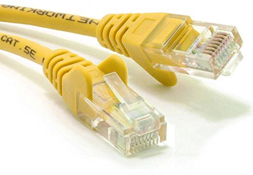 kenable Yellow Network Ethernet Cable RJ45 Cat5e UTP Patch Lead 26AWG CCA for PC Laptop Xbox PlayStation Router - 0.25m