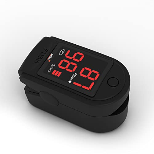 Pulsoximeter pulox PO-100 Solo in Schwarz - SpO2 und Pulsmessung - inkl. Batterien