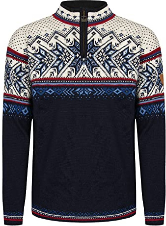 Dale of Norway Vail Sweater 100% Lightweight Wool Knit Quarter Zip Pullover