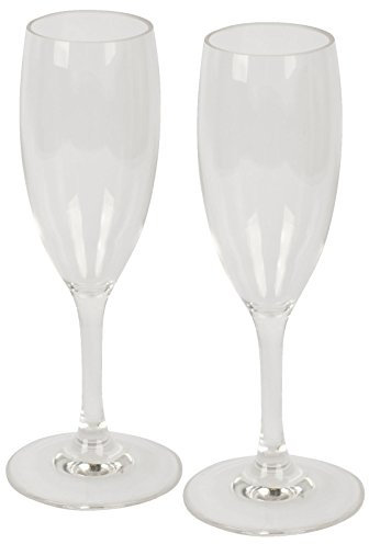 Bo-Camp 2er Set Sekt Gläser - Camping Champagner Flöte Polycarbonat Trink Glas