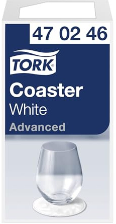 Tork 470246 Dessous de verre Advanced - Blanc - 8 plis - lot de 12 paquets - 3000 dessous - 9 x 9 cm