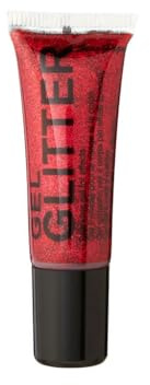 Gel Glitter Red. Sparkling Glitter for your face & body with fine nib applicator