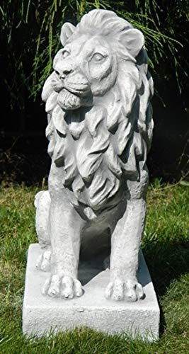 Skulptur Gartenfigur Beton Figur Löwe rechts blickend H 35 cm Dekofigur und Gartenskulptur