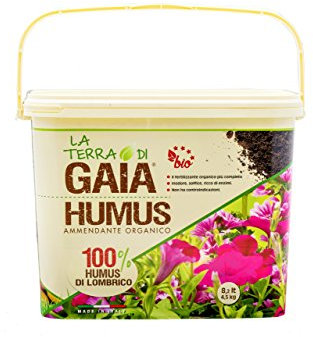 La Terra di Gaia Humus di Lombrico - Fertilizzante Biologico PREMIUM - Secchiello da 8,2 l / 4,5 Kg