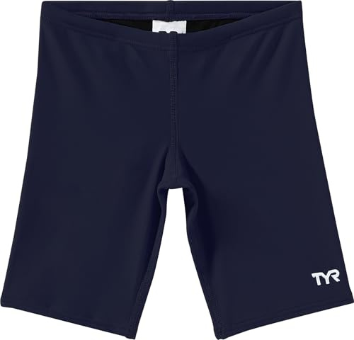 TYR Durafast One Boys' Swim Jammers - Youth Swim Suit for Training and Recreation - Designed for Comfortable, Long-Lasting Durability Navy