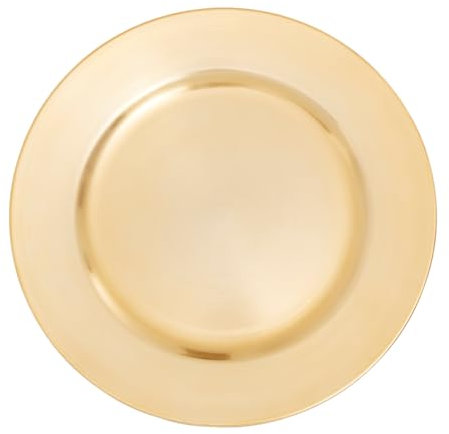 Premier Housewares Gold Charger Plates | Minimalistic Melamine Plates | Durable Dinner Plates | Reliable Gold Finish Dinner Plate | Versatile Dinnerware Set for Home, Events