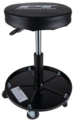 Performance Tool W85008 Professional Hydraulic Shop Seat, Built in Tool Tray and 300 lbs Capacity