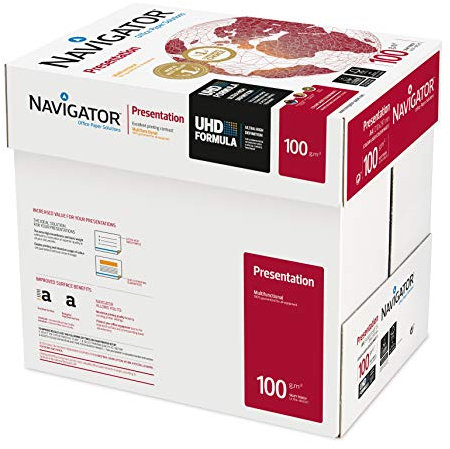 Igepa Navigator Presentation Kopierpapier A4 100g weiß sehr hohe Weiße, 5x500 Blatt (2500 Blatt)