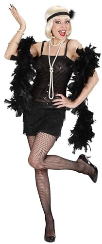 W WIDMANN MILANO Party Fashion - Costume Charleston, robe et bandeau avec plumes, années 20, Flapper, Fasching