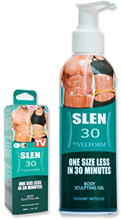 Crema Gel Reafirmante y Anticelulítica VELFORM Slen 30, Efecto refrescante inmediato, 200 ml, Crema adelgazante anticelulítica, Dermatológicamente testada, Adelgazante con ingredientes orgánicos