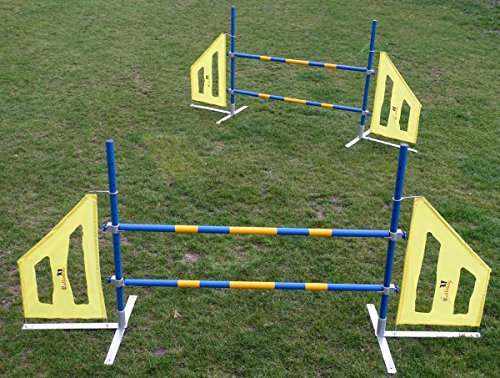 Callieway 2Stk. Agility Hürden, Dog Agi Jump ProIII“ inkl. je 2 Wurfstangen (FCI konform) auch für Cavaletti Training*