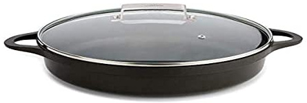 Valira 4139/25 Cocotte Basse Premium de 40 cm fabriqué en Espagne, en Fonte d'aluminium avec Anti-adhérent écologique renforcé, apte pour l'induction, Noir
