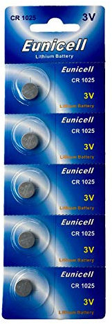 EUNICELL CR1025 3V Lithium Knopfzellen – 30 mAh – 5 Stück (1 Blister) – ersetzt DL1025, BR1025 – langlebige Batterien für Uhren, Taschenrechner & Elektronikgeräte