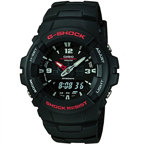 Casio G-Shock Quartz Watch with Resin Strap, Black (Model: G-100-1BVMCI)