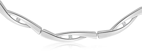 MATERIA by Matthias Wagner Zirkonia Collier Silber 925 rhodiniert 24g / 47cm mit edler Schmuckbox CO-5