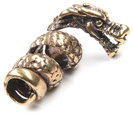 Drachensilber Drache Bartschmuck Bartperle aus Bronze Drachen Großlochperle Haarschmuck Haarperle Schmuck Perle