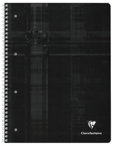 Clairefontaine 68252C – Collegeblock/skolbok mikroperforerat med ringbokshål, DIN A4 80 ark 90 g, linjerat 28 kontinuerligt rutat med dubbel kant, röd, 1 styck