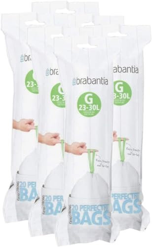 Brabantia PerfectFit G 30 Liter Bin Liners ~ 20 Ct Bags (Pack of 6)