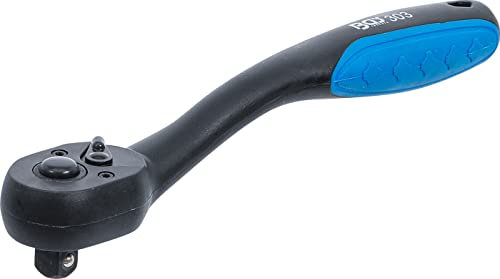 BGS 303 | Umschaltknarre, kunststoff-ummantelt | feinverzahnt | 10 mm (3/8) | ergonomisch | rutschfest | gekröpft | Knarre | Ratsche