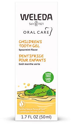 Weleda Dentifricio per bambini, formula in gel non schiumogena specifica per i denti da latte, previene le carie e non contiene fluoruri idrosolubili (1x50 ml)