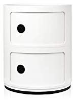 Kartell Componibili Contenitore 2 Elementi, Base Tonda, ABS, Bianco, 32 x 32 x 40 cm