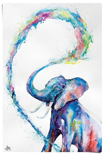 REINDERS Poster, Elefant Art, Kinderzimmer, Poster, Wanddeko, Room Decor, 150 gr. glänzend Bilderdruckpapier, Mehrfarbig, 91,5 x 61