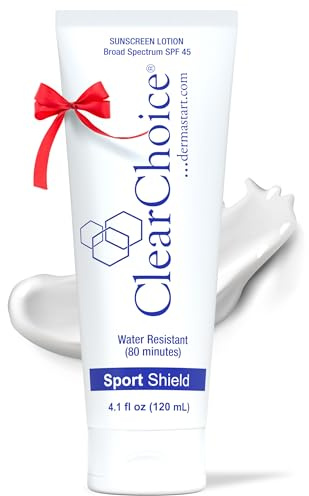 Clear Choice Sunscreen for Face SPF 45, Oil Free Sunblock & Light Moisturizer with Zinc Oxide, Reef-Safe, Broad Spectrum, Water-Resistant, No White Cast, Light Moisturizer, 4oz