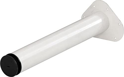 ib style - 4er Set Tischbeine/Möbelfüße | ohne Befestigungsschrauben | 29 Variationen | Höhenverstellbar | Ø: 60 mm, Form: Rund | Weiss | 80 cm + 2 cm regulierbar