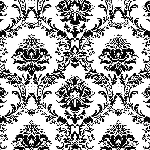 BK32013 – ränder & damast svart damask galerie tapet