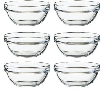 Arcoroc Stapelschale, transparent, H 5,5 cm, Ø 12 cm, 6 Stk. - Glasschale