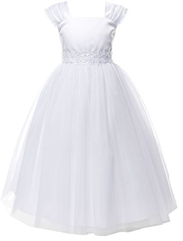 OLIVIA KOO Lovely Floral Lace Flower Girl Dress White, 12