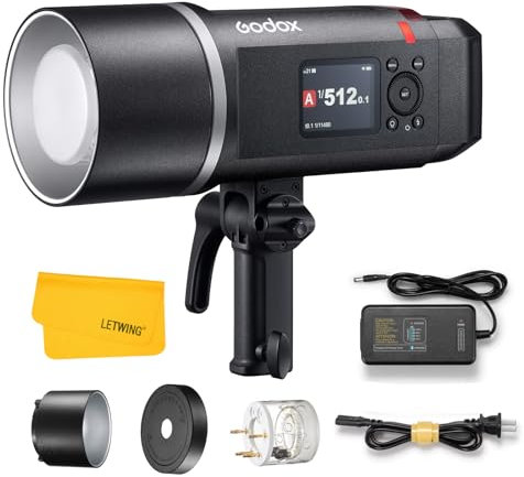 GODOX AD600BMII Flash de Studio, 600Ws Flash Photo Exterieur, Batterie Li-ION, 500 Flashs à Pleine Puissance, Temps de Recyclage 0.01-1.9s, 40W LED Modéling Lampe, Bowens Mount Eclairage Photo Studio