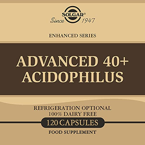 Solgar | Advanced 40+ Acidophilus | Suplemento Alimenticio que Aporta Microorganismos al Cuerpo | Con Cepas LA-5, BB-12, L.CASEI 431 | Para Hombre y Mujer | 120 Cápsulas