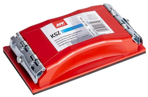 App KSZ - Blocco abrasivo Rettangolare | levigatrice Manuale con Fibbie a Molla e Superficie Antiscivolo | Smerigliatrice Manuale, Compatibile con Tutti i Materiali abrasivi | Dimensioni: 165 x 87 mm