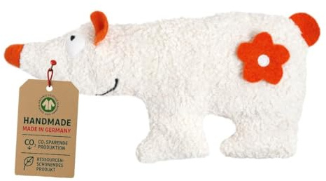 Efie Grain – Coussin chauffant Ours Polaire, Matériau en épeautre biologique 100% fabriqué en Allemagne, depuis 60 ans
