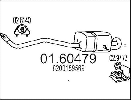 MTS Company 01.60479 Rear Silencer