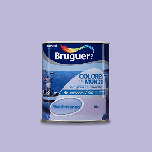 Bruguer Colores del Mundo Pintura para paredes monocapa Mediterráneo Lila 750 ml