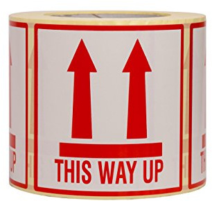 OliveBird 500 Etiquetas This Way Up Adhesivos De Advertencia De Objetos 10 x 10 cm