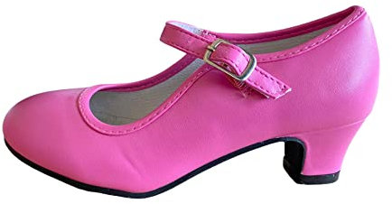 La Senorita Chaussures Flamenco Espagnol Princesse de Danse Rose Fuchsia pour Filles