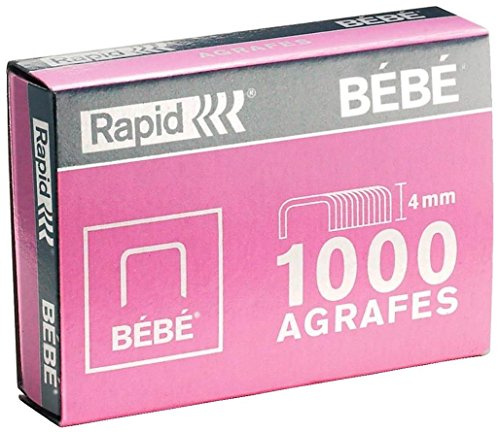 Rapid - Boîte de 1000 agrafes bébé, boîte rose cuivré