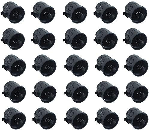 Meister Schalterdose Unterputz - 60 mm tief - schwarz - 25 Stück - 60 mm Durchmesser - Zum Einbau von Schaltern & Steckdosen / Unterputzdose mit Tunnelstutzen / Gerätedose / Abzweigdose / 7460110