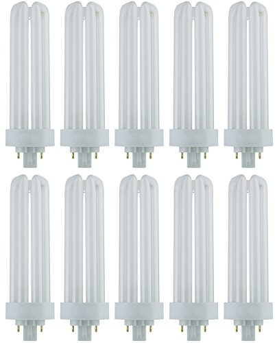 Sunlite PLT42/E/SP65K Compact Fluorescent Plug-in Triple Tube Light, 42 Watts, 4-Pin GX24Q4 Base, 3200 Lumens, 6500K Daylight, 10 Pack