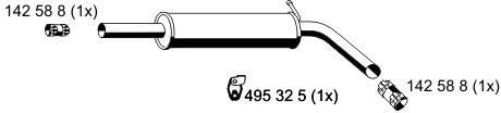 Mittelschalldämpfer Auspuff Mitteltopf original ERNST (645003) Länge: 880mm