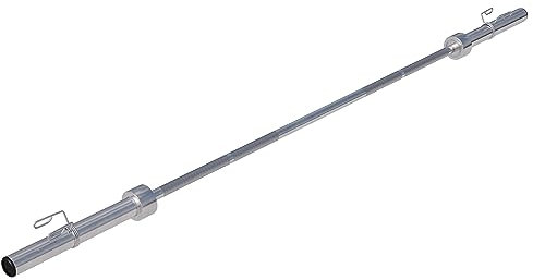GORILLA SPORTS® Langhantelstange - 218cm / 220cm, Olympische, 50mm, bis 450 kg Belastbar, inkl. 2 Federverschlüssen, Gerändelt, Verchromt - Langhantel, Olympia Hantelstange, Langhantel-Stange