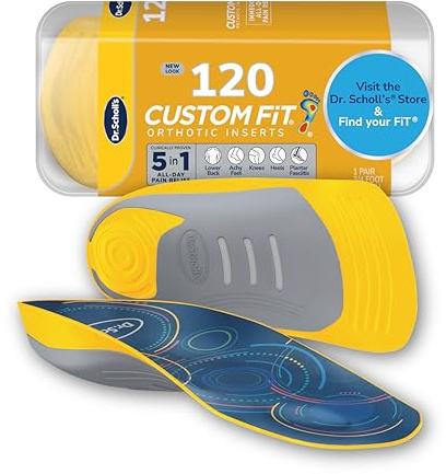 Dr. Scholl’s Custom Fit Orthotics 3/4 Length Arch Support Shoe Inserts - Plantar Fasciitis Relief Insoles for Men and Women, Immediate All-Day Total Lower Body Pain Relief, FSA HSA Eligible, CF120