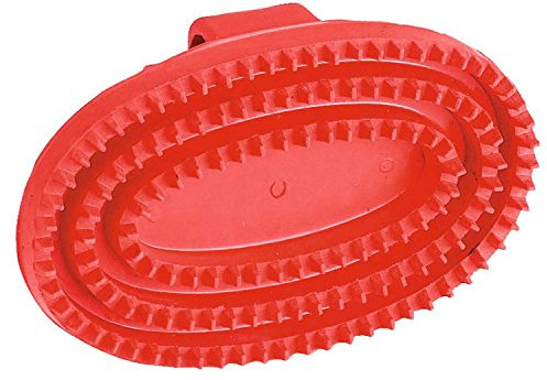 Kerbl Gummistriegel oval, Hartgummi, rot